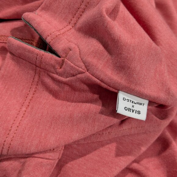 D.Stewart x Orvis Men's Polo Shirt, Salmon Pink, Size XL, Short Sleeve, Stretch - Picture 13 of 14